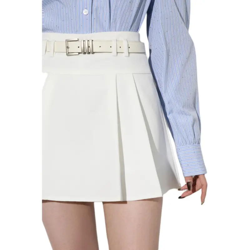DPLAY Casual Short Skirts Women's Trendy White-4
