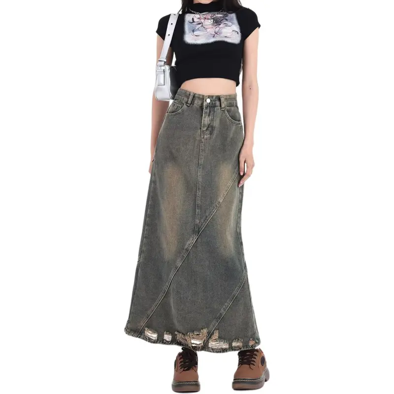 NHZN Denim Short Skirts Women's-2