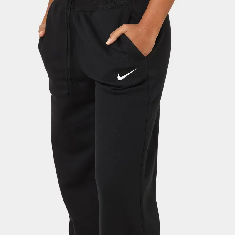 Nike Women's Phoenix Fleece High Waisted Wide Leg Sweatpants Black/Sail-3