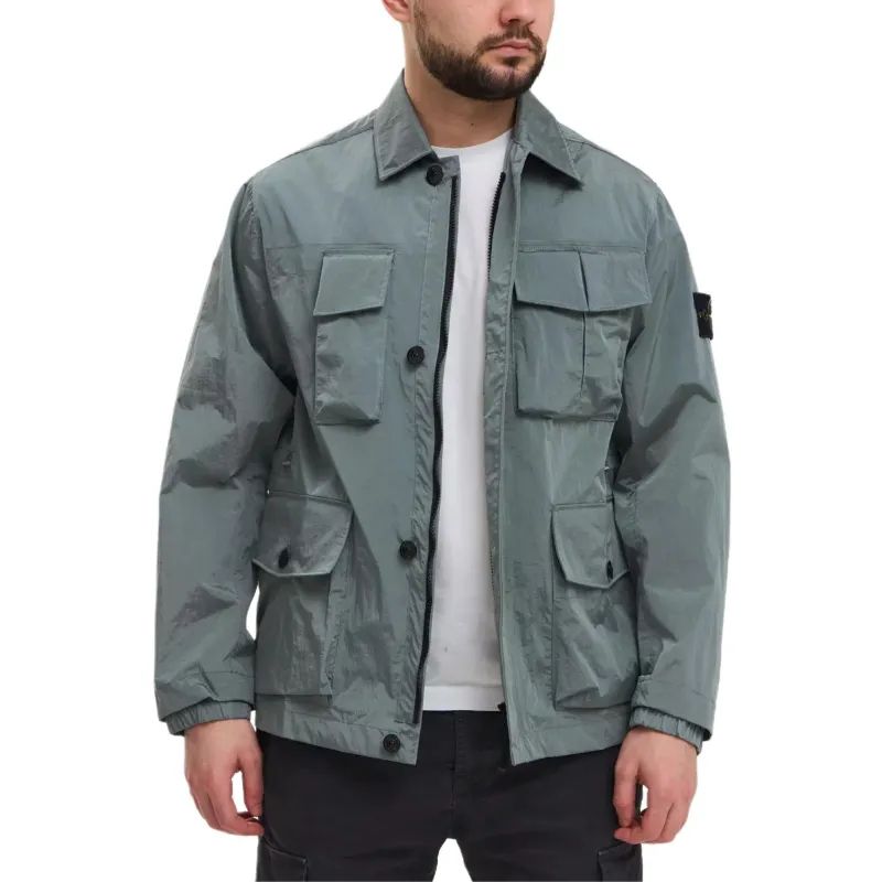 STONE ISLAND SS23 Jackets Coats Men's Metallic Silver Blue-3