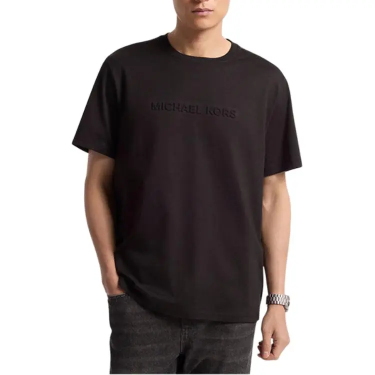 MICHAEL KORS Logo Embossed Cotton T Shirt-3
