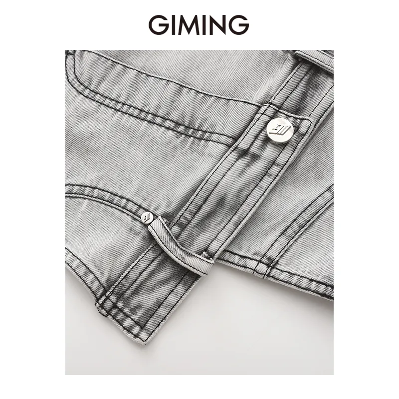 GIMING Shirts Women's White+Gray-3