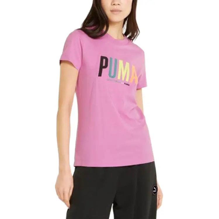 PUMA T Shirts Women's Fuchsia-2