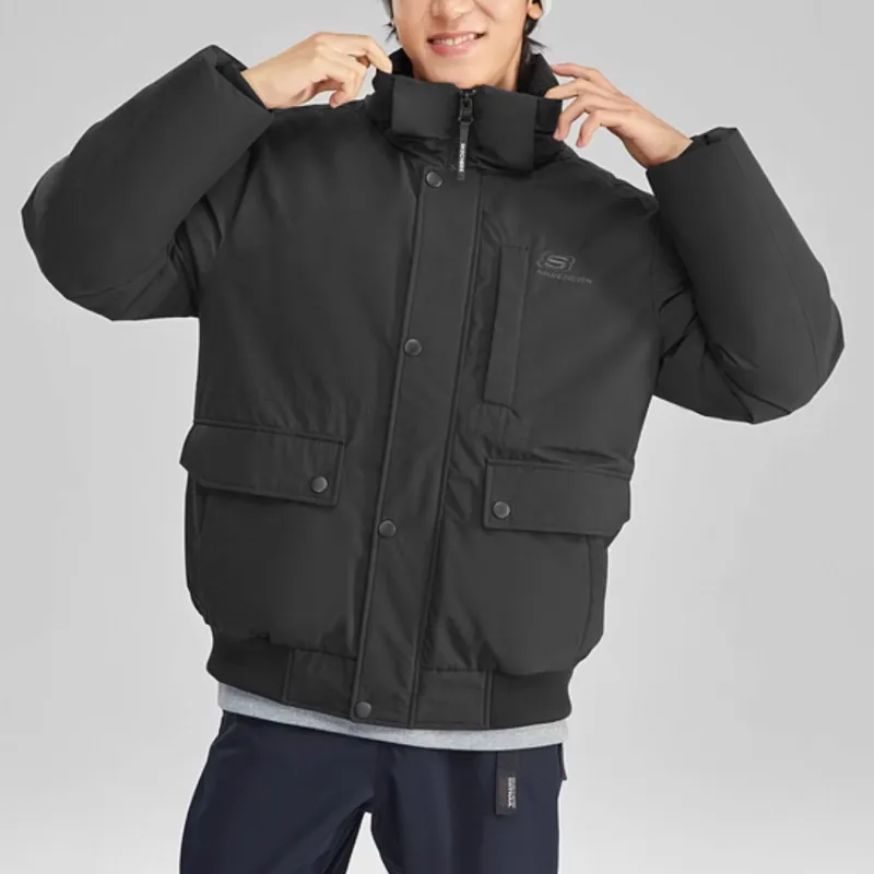Skechers Sports Life Collection Down Jackets Men Carbon Black-2