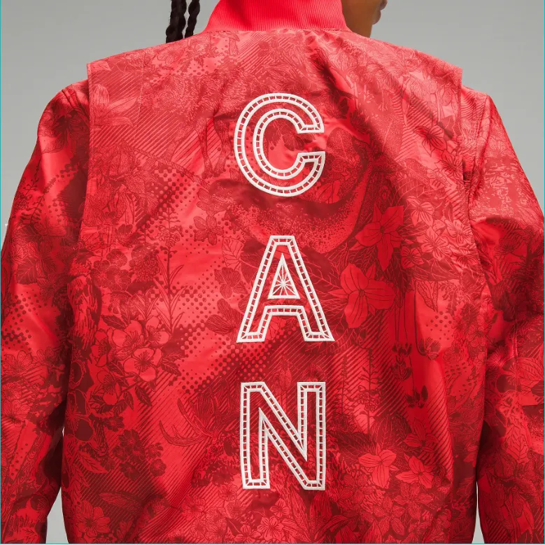 Lululemon Team Canada SS24 Women's Vented Jacquard Bomber Jacket Jackets Coats Women's Deep Sports Red-4