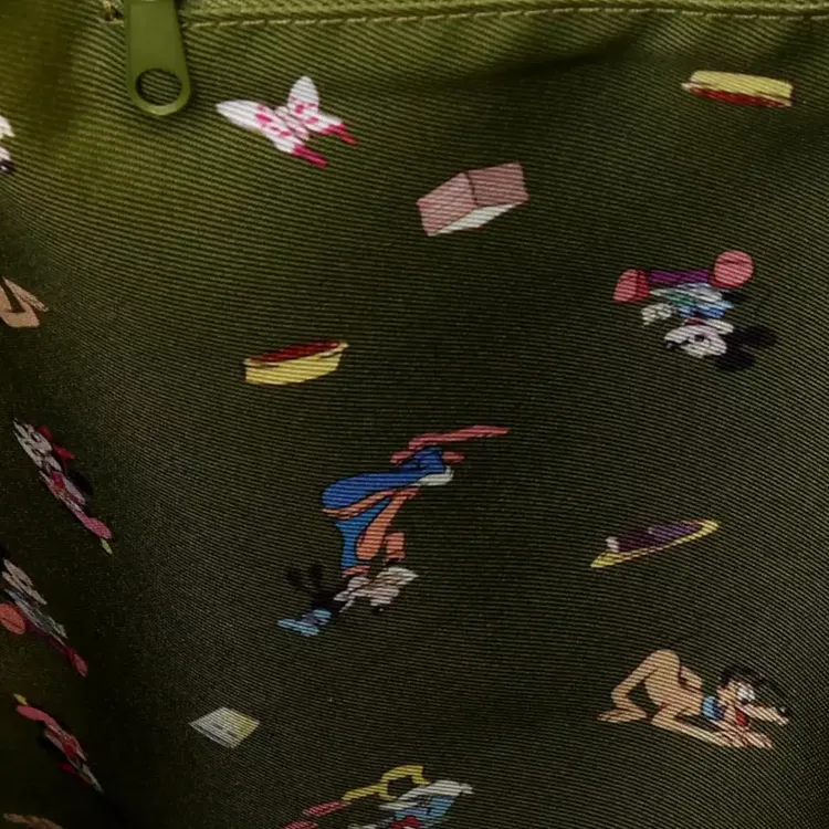 Disney Cotton Tote Bag, Shopping Bag, Shoulder Bag Women's Beige & Green-8
