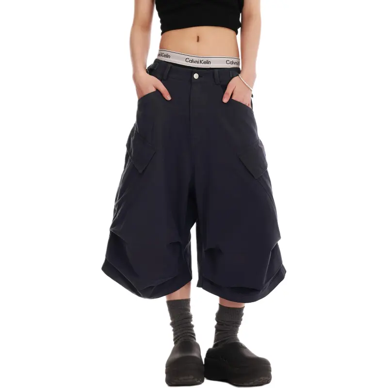 VINMUK Cargo Shorts Unisex Black-11