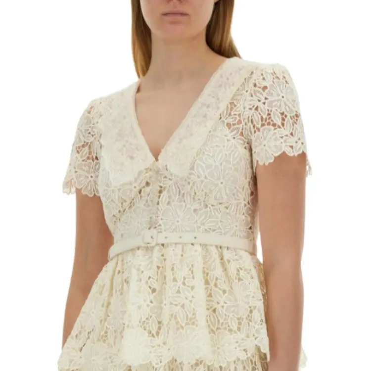 Self portrait Flower Lace Collar Mini Dress-2