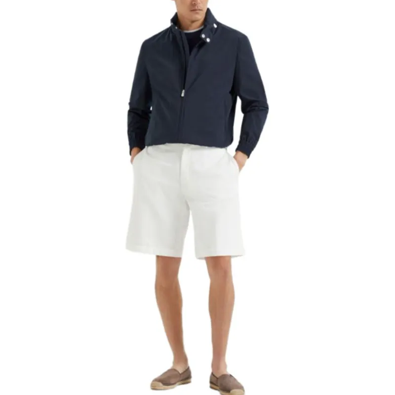 Brunello Cucinelli High Neck Zip Up Bomber Jacket-1
