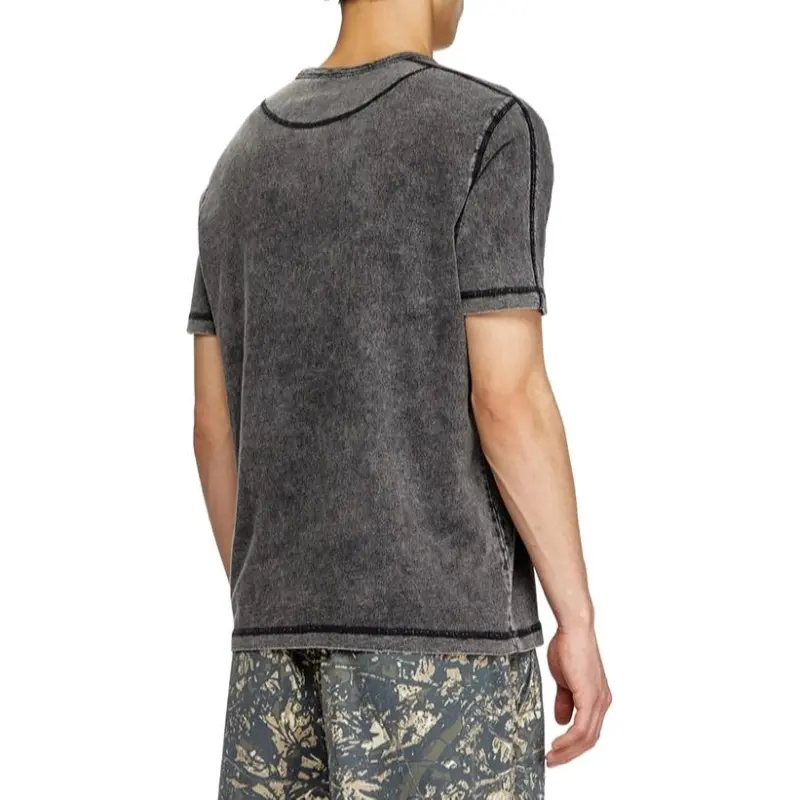 DIESEL Denim Look Crewneck T Shirt-3