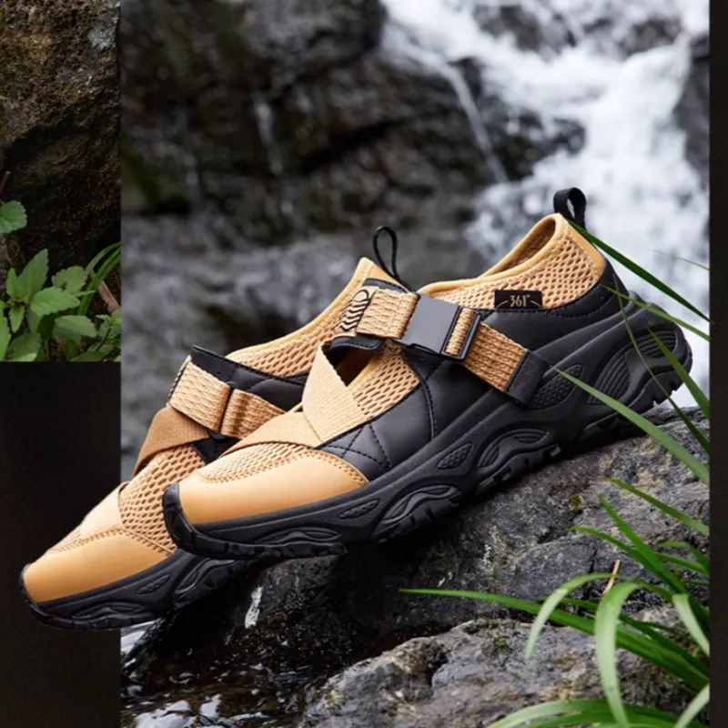 361° Cushioning Wear Resistant Low Top Outdoor Shoes Men's Yellow Black-2