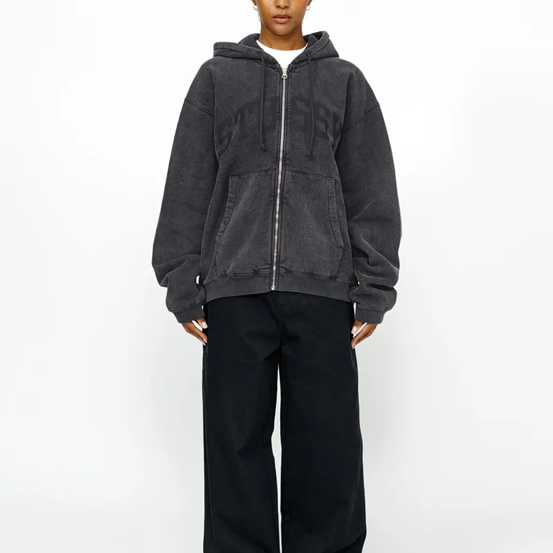 Stussy Faded Graphic Zip Hoodie - POIZON Stussy Faded Graphic Zip Hoodie - POIZON