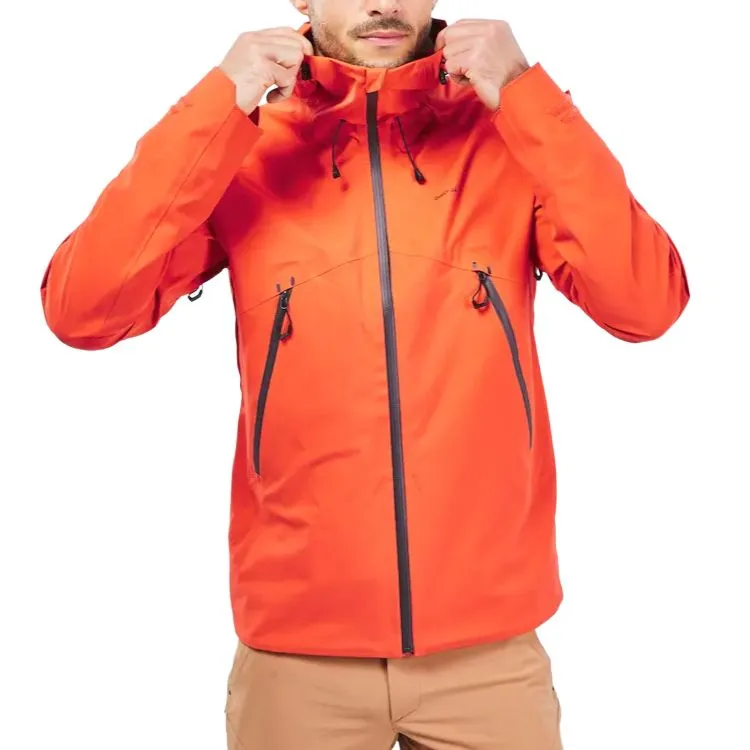 DECATHLON MH500 Water Resistant Windproof Breathable Windbreaker Jacket Men's Orange-4