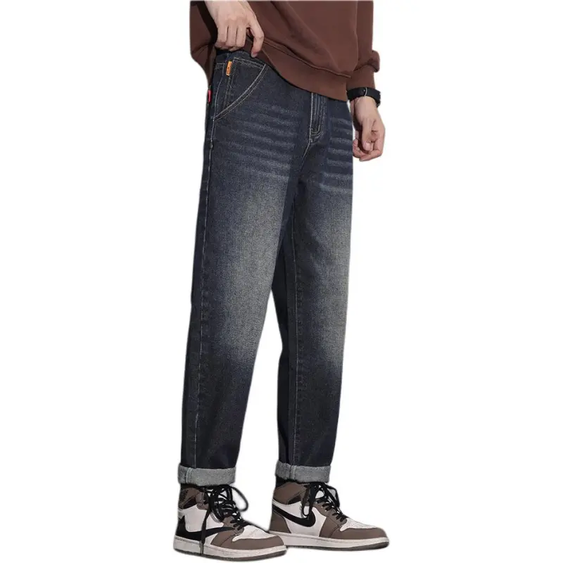 FASTFISH Jeans Men Blue Gray-3