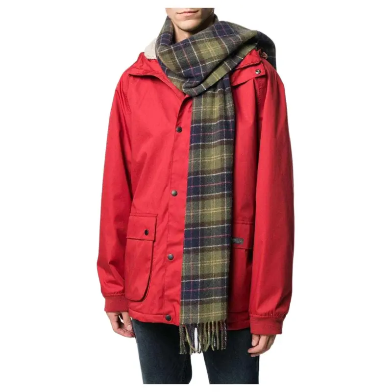 BARBOUR Tartan Checked Fringe Scarf-4