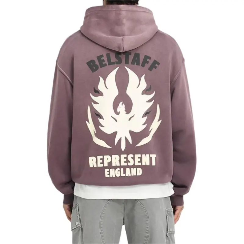 Belstaff X REPRESENT Belstaff Collaboration Sweatshirts Men Pink Purple-4