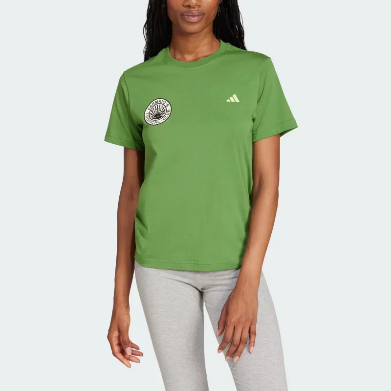 Adidas Women's Farm Graphic T Shirt Crew Green-1