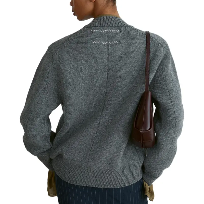 RECTO FW24 RUTH COMPACT KNIT CARDIGAN Sweater Women's Melange Grey/Mixed Color Gray-3