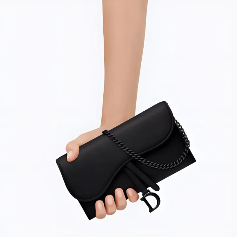 DIOR Calfskin Combo Bag Clutch Shoulder Bag Crossbody Bag Handbag Women's Matte Black-6