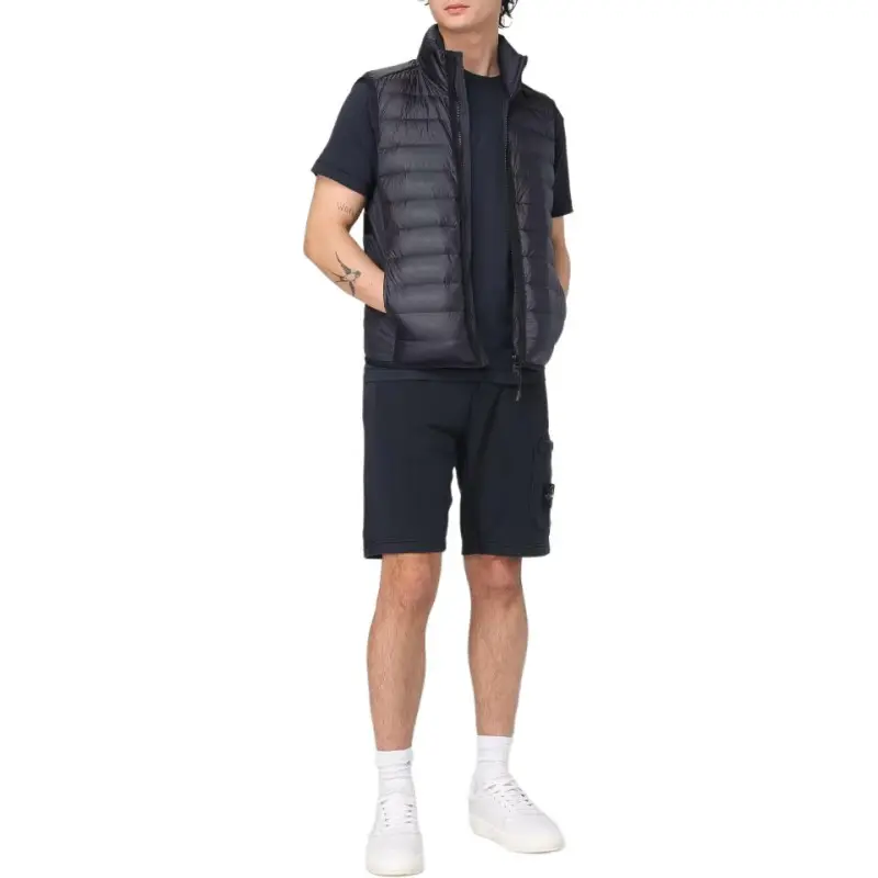 STONE ISLAND Compass Patch High Neck Padded Gilet-1