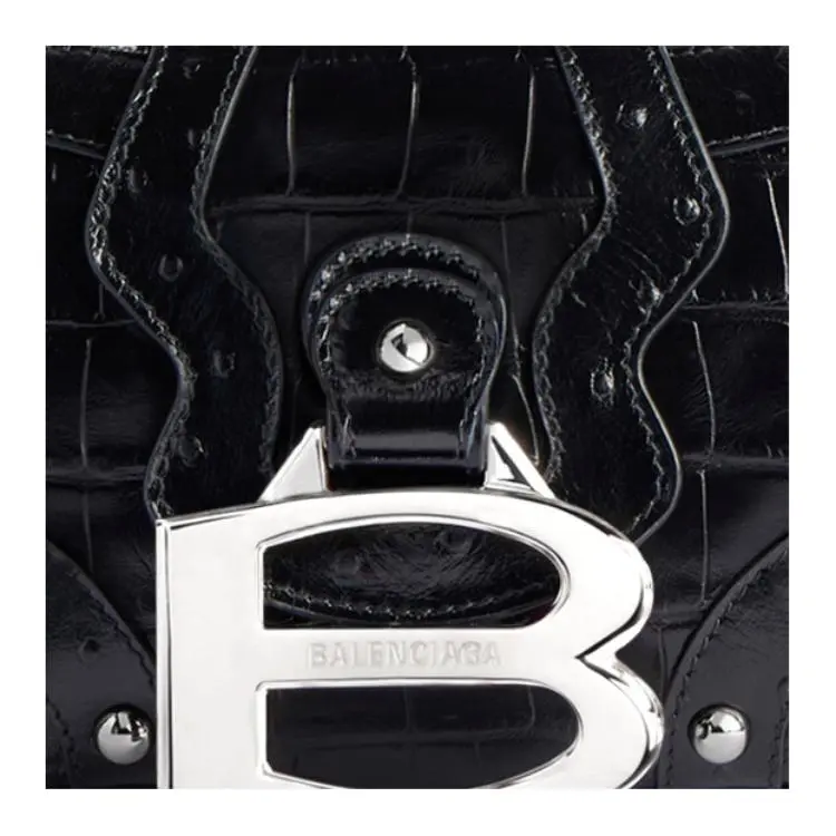 Balenciaga Esse Calfskin Crossbody Bag Shoulder Bag Women's Black-4
