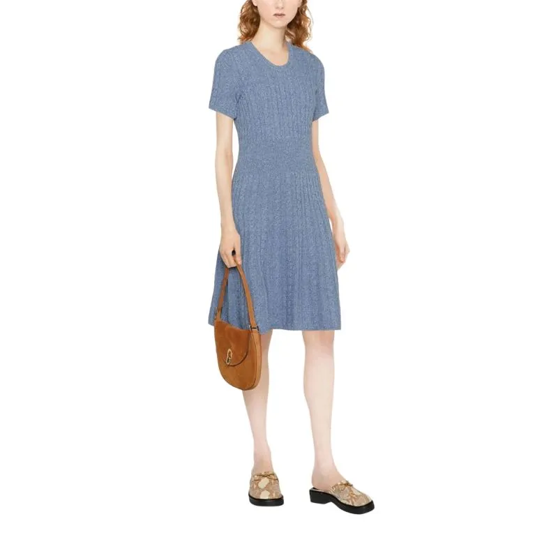 EMPORIO ARMANI SS22 Short Sleeved Dress Women's Blue-1