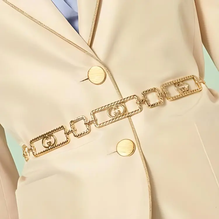 GUCCI Brass Waist Chains Unisex Gold  -2