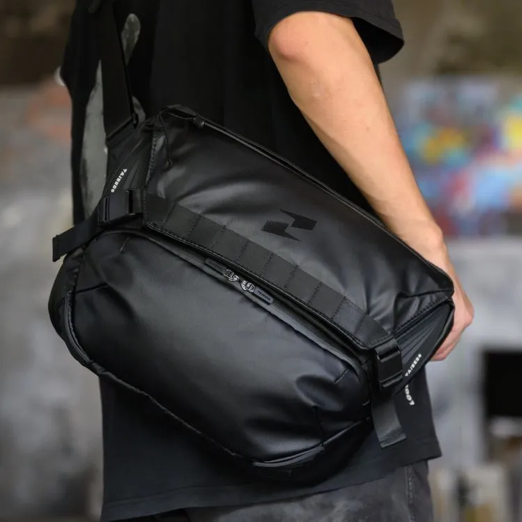 TAJEZZO PVC With Textile Messenger Bag Workwear Crossbody Bag Unisex-3