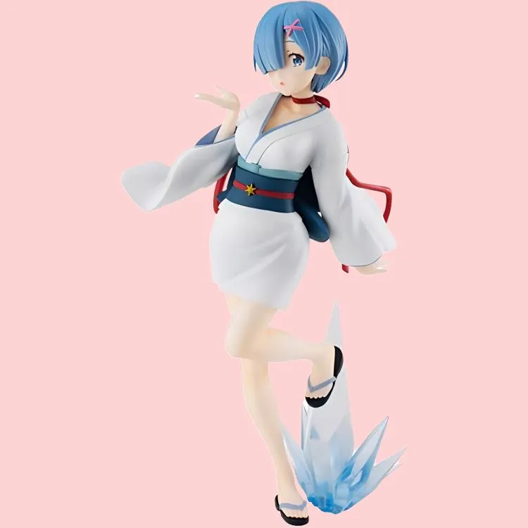 FURYU Rem Zero Starting Life In Another World Rem Snow Maiden 21cm Bonus Gifts-2