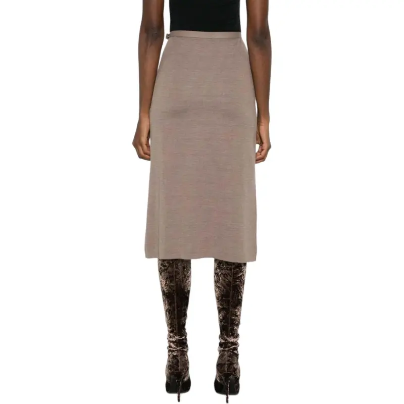 FENDI Slit Detailed Ribbed Skirt-3