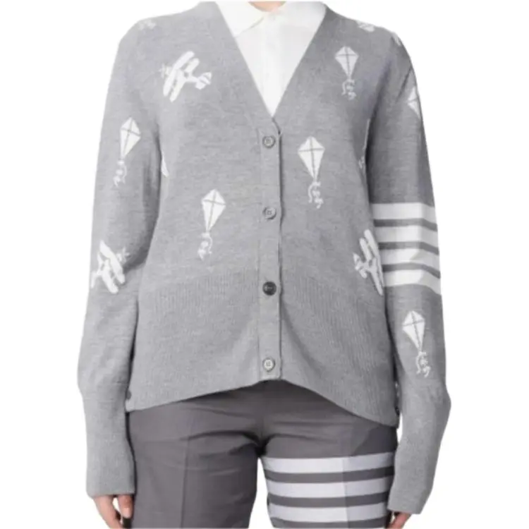 THOM BROWNE Cashmere Sweaters Women's Gray-1