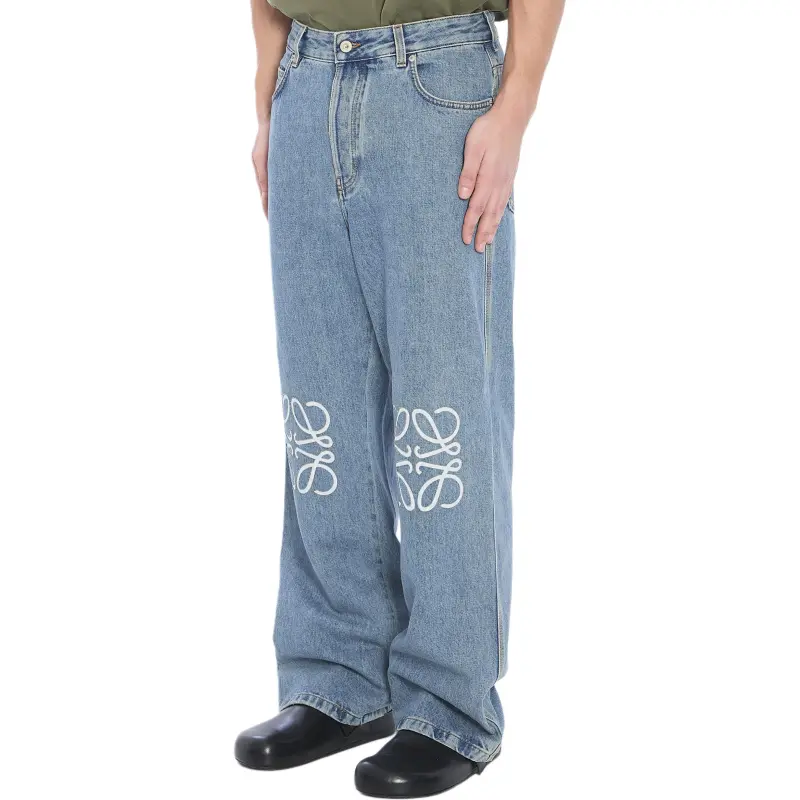 LOEWE Anagram Baggy Jeans In Denim-4