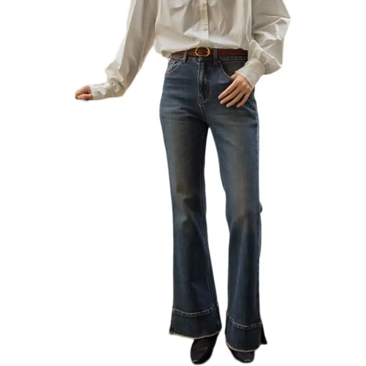 SOLIGHTER Jeans Women's Vintage Medium Blue-1