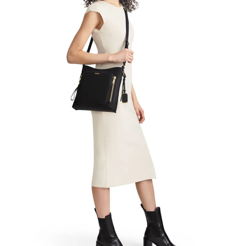 TUMI Voyageur Nylon Messenger Bag, Shoulder Bag, Crossbody Bag Medium Size Women's Black-4