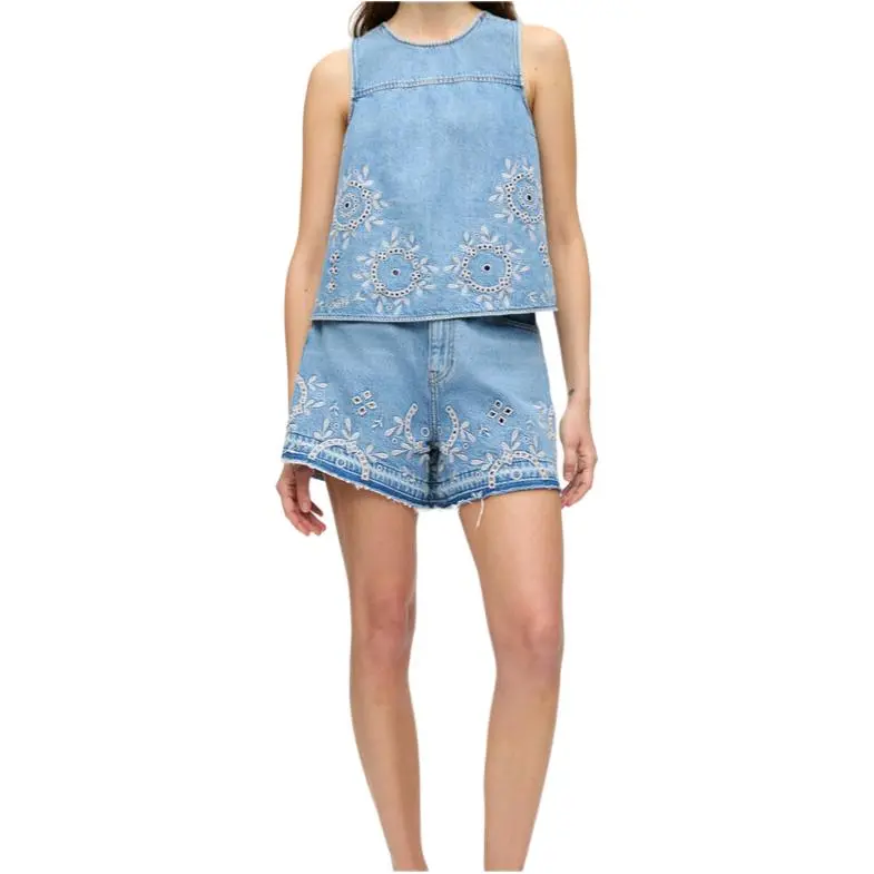 GANNI Open back Denim Top-4