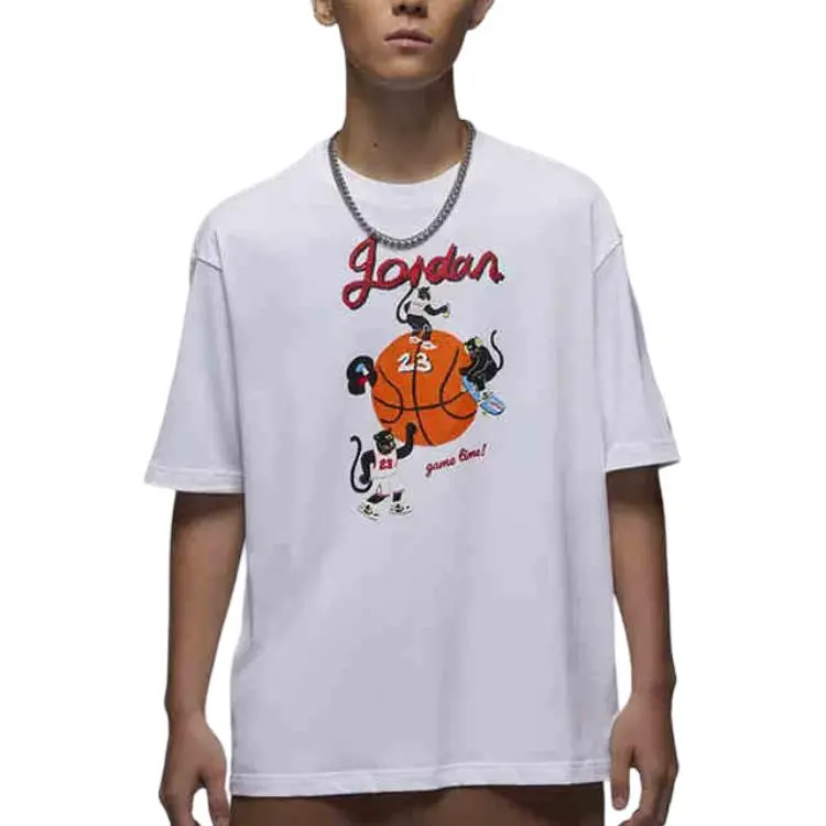 Jordan T Shirts Men White-2