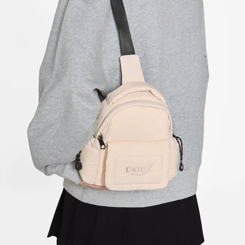 Art Traces Fabric Crossbody Bag Sling Bag Trumpets Unisex Milk White/Black-2