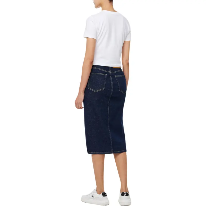 CALVIN KLEIN Denim Long Skirts Women's Blue-4