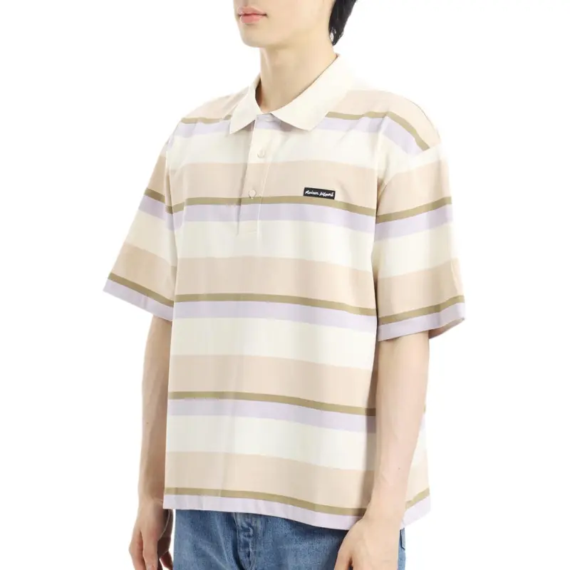 Maison Kitsune Striped Polo Shirt-3