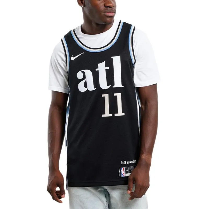 Nike Dri Fit Basketball Jersey City Edition 2023/24 Atlanta Hawks, Trae Young, Size 11 Men's Black-2