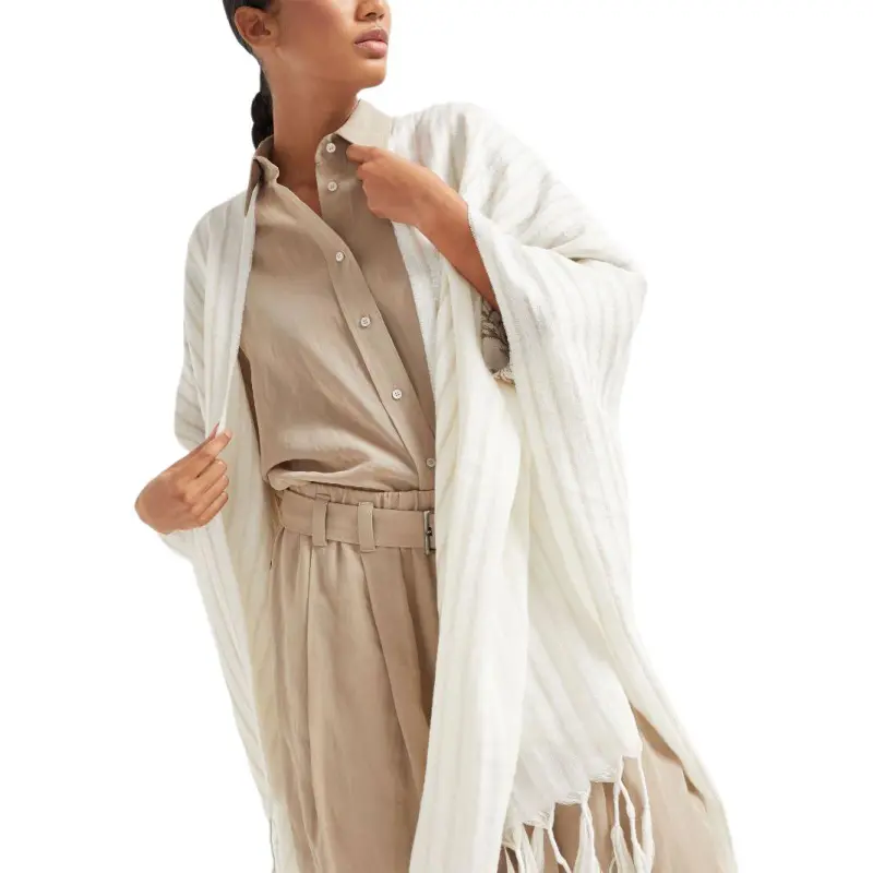 Brunello Cucinelli Striped Poncho-5