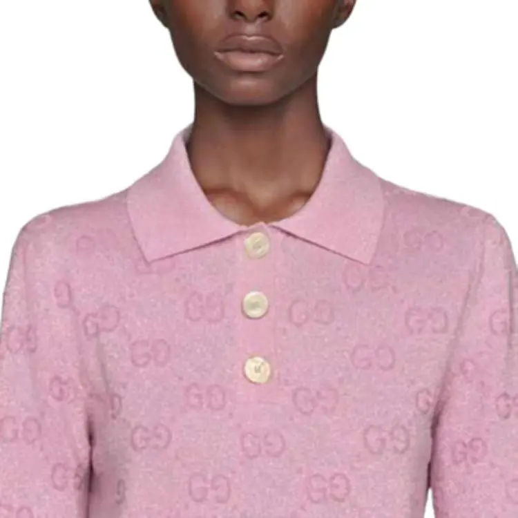 GUCCI Gg Metallic Wool Polo-4