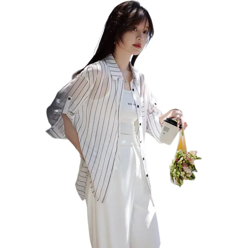 Mu Xiao Xin Shirts Women's Stripes-2