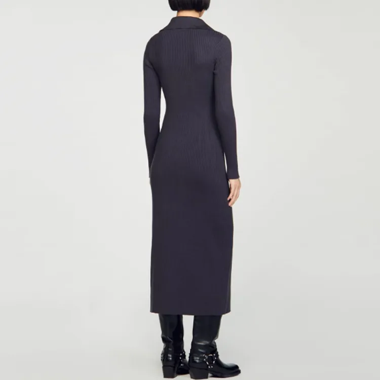 Sandro Long Sleeved Dresses Women's Carbon Gray-2