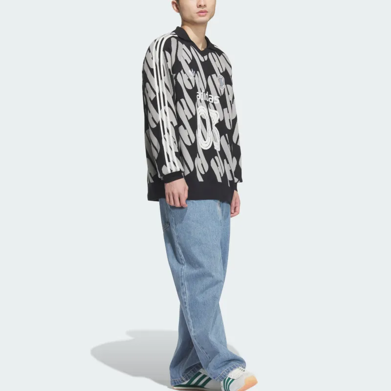 Adidas Originals ADCBC FW24 POLO U Adicolor Sweatshirt Unisex Black/Medium Heather Gray-3