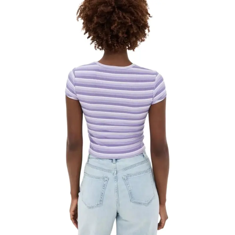 REFORMATION Regular T Shirt Women's Purple Stripes-2