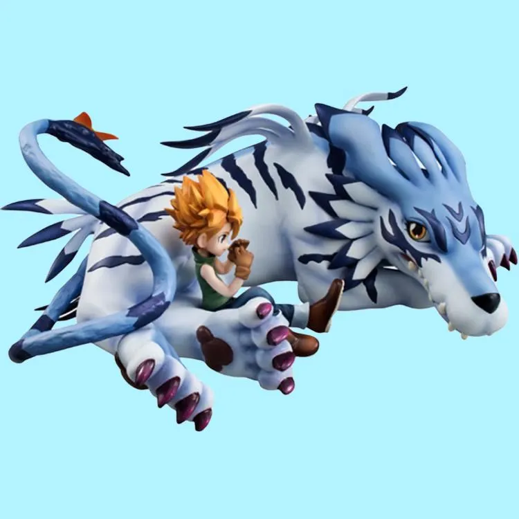 MegaHouse Metal Garurumon, Digimon Anime Characters Gem Digimon Scale Figures-3