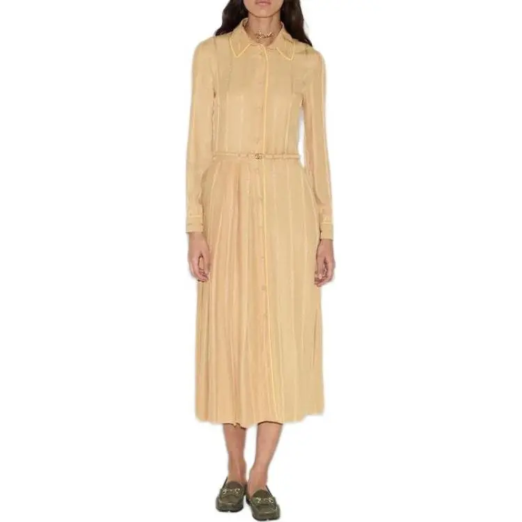 GUCCI SS25 Long Sleeved Dresses Women's Caramel-1