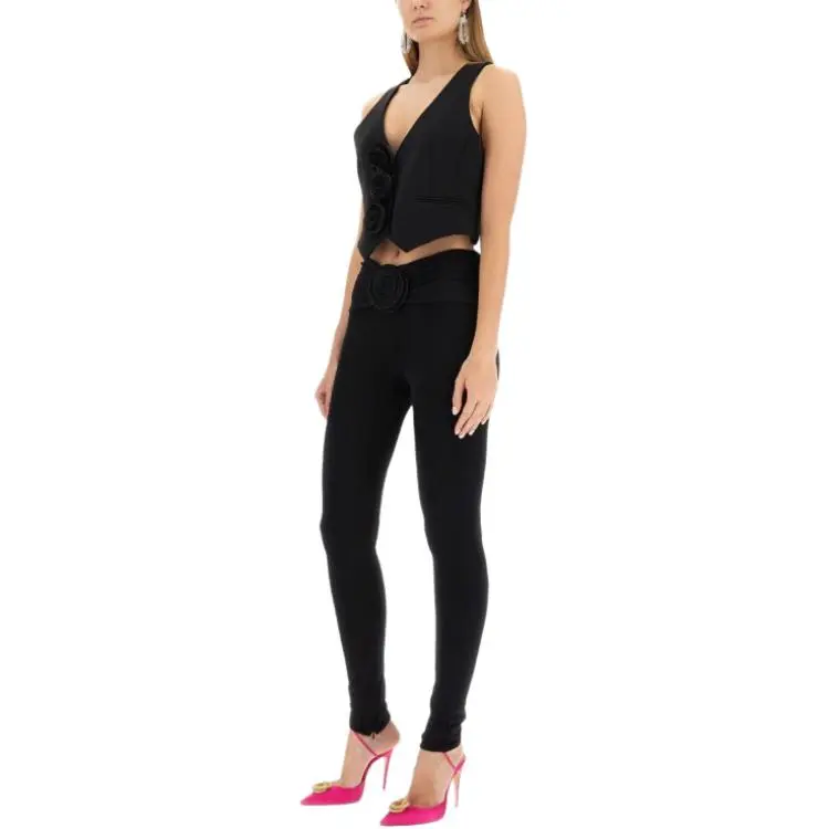Magda Butrym Flower Embellished Skinny Leggings-3