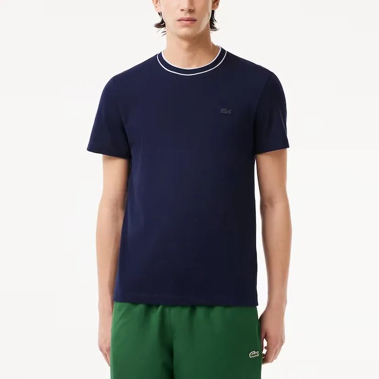 LACOSTE Stretch Piqué Stripe Collar T shirt-1